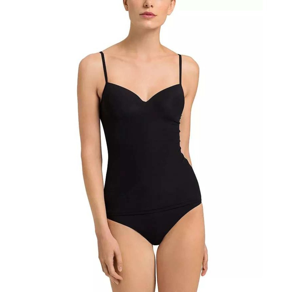 Hanro Allure Built-In Bra Camisole Black 36a Strap Top padded bra under